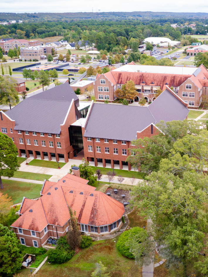 Aerial view of the Hendrix campus.