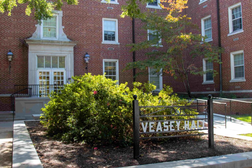 A photo of Veasey Hall.